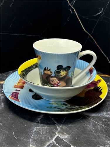 Детский набор посуды Маша и Медведи, 3 предмета 000952 - фото 98050