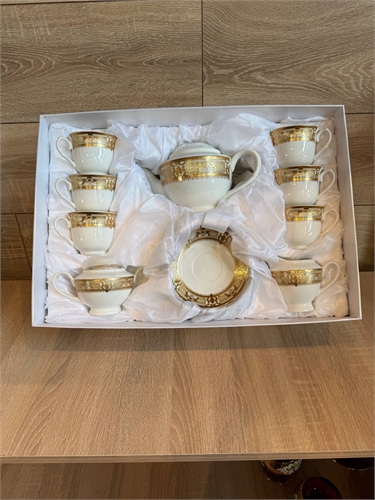 Чайный сервиз Belveder (Gold & Cream) 15 предметов на 6 персон в подарочной коробке 000352 - фото 98432