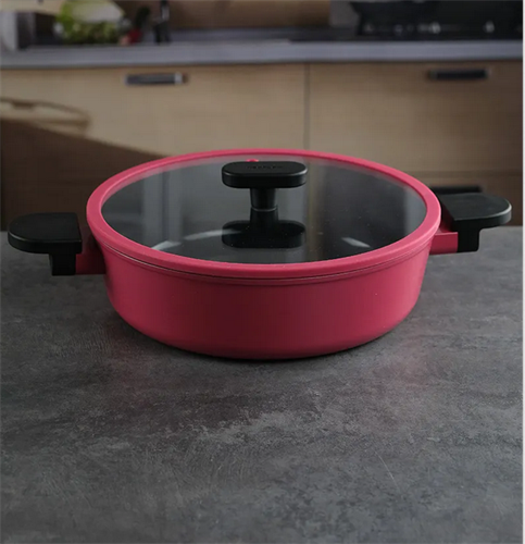 Жаровня со стеклянной крышкой Neoflam Ortus Magenta 2,7 л, 24 см (индукция) 69714 - фото 99093