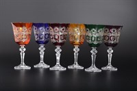 Набор бокалов для вина Bohemia Цветной хрусталь 220мл (6 шт)