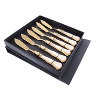 Набор столовых ножей для рыбы domus ginevra gold (6 шт)