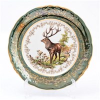 Набор тарелок Sterne porcelan Охота Зеленая 25 см(6 шт)