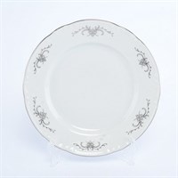 Набор тарелок Thun Констанция серый орнамент отводка платина 17 см(6 шт)