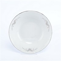 Набор тарелок Thun Констанция серый орнамент отводка платина 24 см(6 шт)