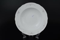 Набор тарелок глубоких 23 см Констанция Серый орнамент Отводка платина (6 шт)