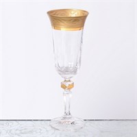 Набор фужеров Кристина для шампанского Bohemia Gold Махарадже матовая 150мл(6 шт)