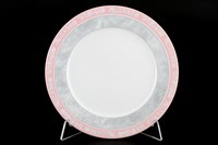 Набор тарелок Thun Яна серый мрамор с розовым кантом 17 см(6 шт)