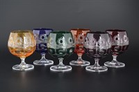 Набор бокалов для бренди Bohemia Цветной хрусталь 250мл (6 шт)