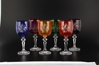 Набор бокалов для вина Bohemia Цветной хрусталь 220мл (6 шт)