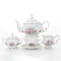 Чайный сервиз Leander Соната Розовые цветы 6 персон 17 предметов