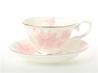 Набор чайных на 6 персон Розовые цветы (6 пар)