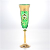 Анжела набор бокалов для шампанского зеленый Bohemia Star Crystal 190 мл(6 шт),6,8*24,5 см