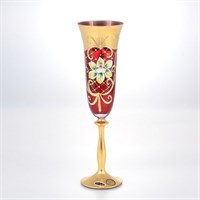 Анжела набор бокалов для шампанского красный Bohemia Star Crystal 190 мл(6 шт)