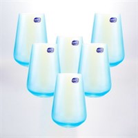 Набор стаканов для воды Crystalex Bohemia Голубой 380 мл (6 шт)