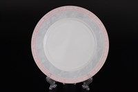 Набор тарелок Thun Яна Серый мрамор с розовым кантом 19 см (6 шт)