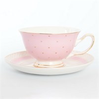 Набор чайных пар 220мл розовый 12 предметов