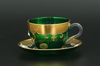 Набор чайных пар Uhlir зеленый фон (6 пар)