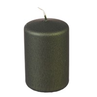 Свеча классическая Adpal 9/5,8 см металлик оливковый