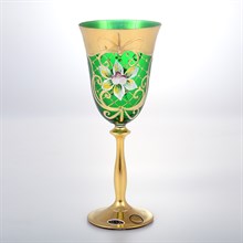 Анжела набор бокалов для вина зеленый Bohemia Star Crystal 250 мл(6 шт)