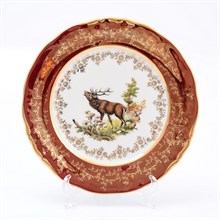 Набор тарелок 21 см Охота Красная Sterne porcelan (6 шт)