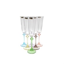 Набор фужеров для шампанского цветные Crystalite Bohemia Asio/Alexandra 190 мл(6 шт)