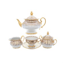 Чайный сервиз на 6 персон Queen's Crown Aristokrat Лист бежевый 15 предметов