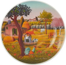 Тарелка настенная 19 см; декор "Сельские мотивы, Весна"