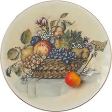 Тарелка настенная 19 см; декор "Натюрморт с виноградом"