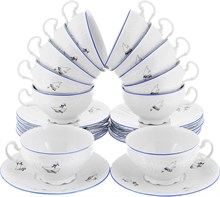 Набор чайных пар 360 мл Bernadotte Гуси (6 пар) низкая чашка