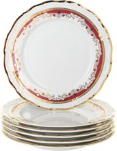 Набор тарелок десертная 19 см 6 штук; "Marie-Louise", декор "Красная лилия"