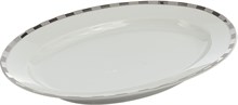 Блюдо овальное "Opal" 24 см; декор "Платиновые пластинки"; отводка платина