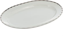 Блюдо овальное "Opal" 32 см; декор "Платиновые пластинки"; отводка платина