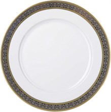 Блюдо круглое мелкое 30 см; "Opal"; декор "Широкий кант платина, золото"
