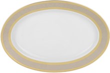 Блюдо овальное 24 см;"Opal" декор "Широкий кант платина, золото"
