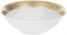 Салатник круглый 16 см; "Opal"  декор "Широкий кант платина, золото"