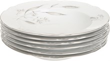 Набор тарелок глубокая 23 см  6 штук; "Constance", декор "Серебряные колосья, отводка платина"