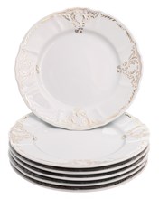 Набор тарелок мелких 25 см 6 шт; "Bernadotte",  декор "Золотой орнамент"