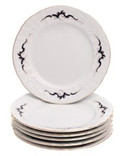 Набор тарелок десертная 17 см 6 шт; "Bernadotte",  декор "Синие вензеля"