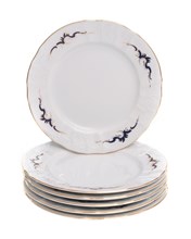 Набор тарелок десертная 19 см 6 шт; "Bernadotte",  декор "Синие вензеля"