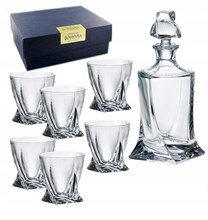 Набор для виски 7 предметов Crystalite Bohemia Quadro (штоф 850 мл, стаканы 340 мл)