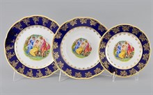 Набор тарелок на 6 персон "Мадонна Кобальт" Leander 18 предметов