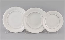 Набор тарелок на 6 персон "Платиновая лента" Соната Leander 18 предметов