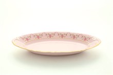 Блюдо овальное 23 см "Мелкие цветы, Соната" розовый фарфор Leander