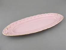 Блюдо овальное 55,5 см "Мелкие цветы, Соната" розовый фарфор Leander