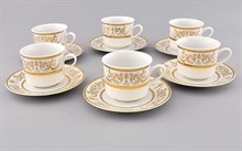 Набор чайных пар 200 мл "Золотой орнамент" Сабина Leander (6 штук)
