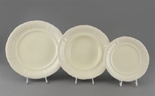 Набор тарелок на 6 персон "Белый узор, слоновая кость" Соната Leander 18 предметов
