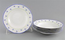 Набор тарелок глубоких 23см "Синие цветы" Leander (6 штук)