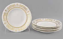 Набор тарелок глубоких 23 см "Золотой орнамент" Соната Leander (6 штук)