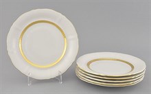 Набор тарелок десертных 19 см "Золотая полоска" Соната Leander (6 штук)