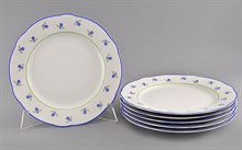 Набор тарелок мелких 25см "Синие цветы" Leander (6 штук)